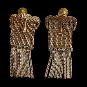 Vintage Victorian Revival Tassel Buckle Screw Back Earrings